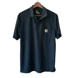 Carhartt Polo Shirt Men's Size Small Original Fit Navy Blue Pocket